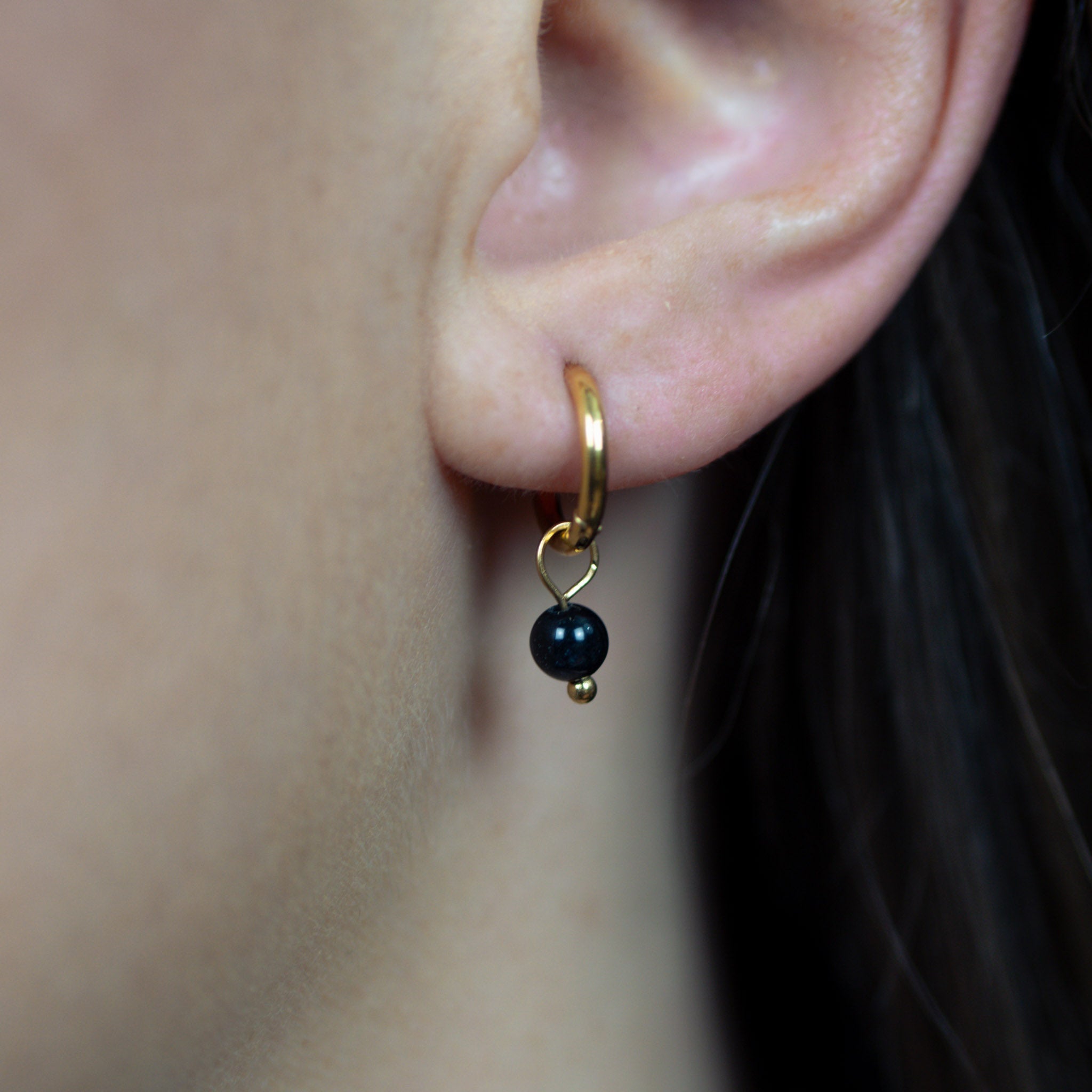 Boucles d'oreilles Serena en pierres Obsidienne - SLOYA